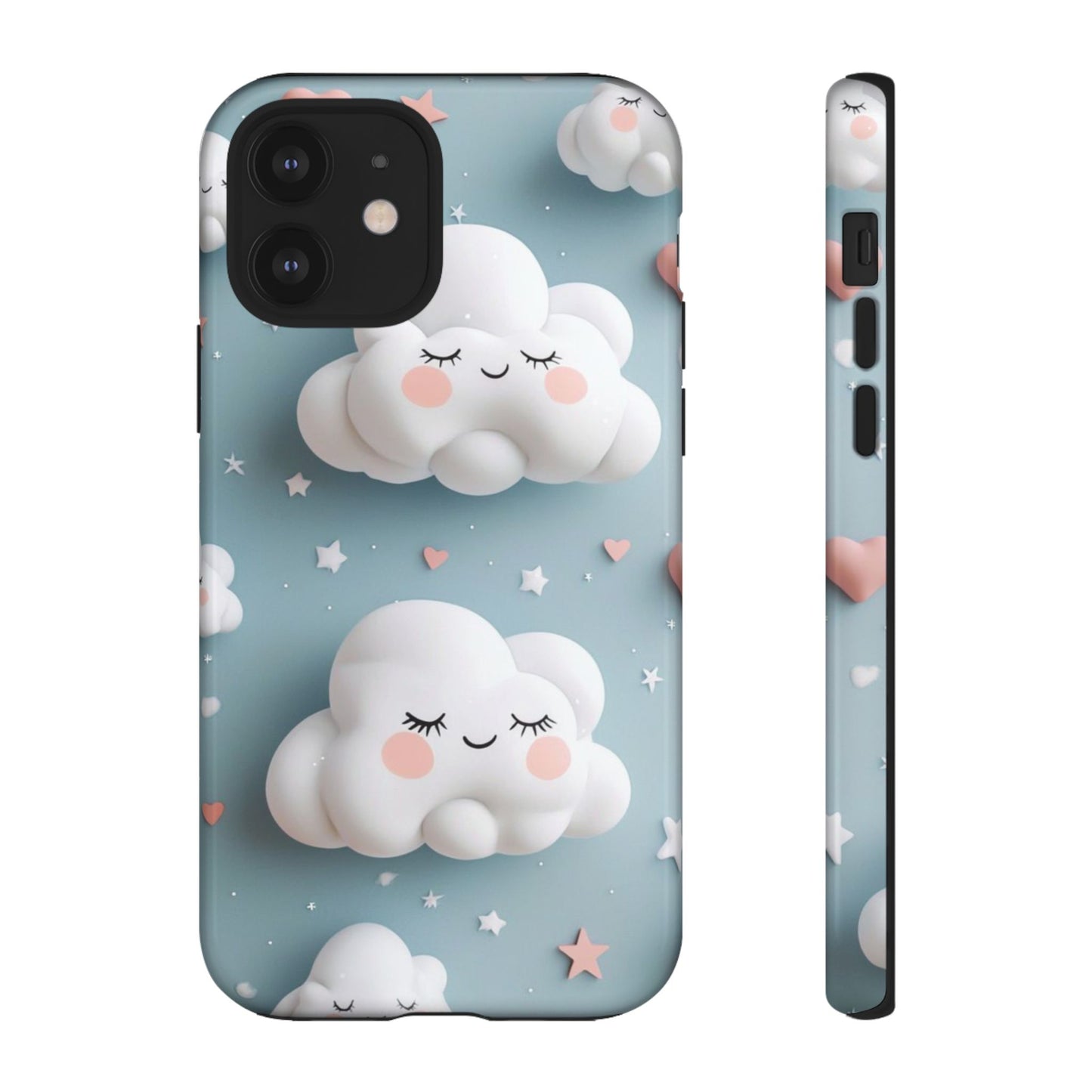 Cute Kawaii Sleeping Cloud Phone Case - Tough Dual-Layer Cover for iPhone 17, Samsung Galaxy & Google Pixel