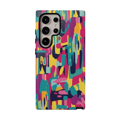 Copy of Modern Geometric Line Art Phone Case - Abstract Purple & White Tough Cover for iPhone 17, Samsung Galaxy & Google Pixel