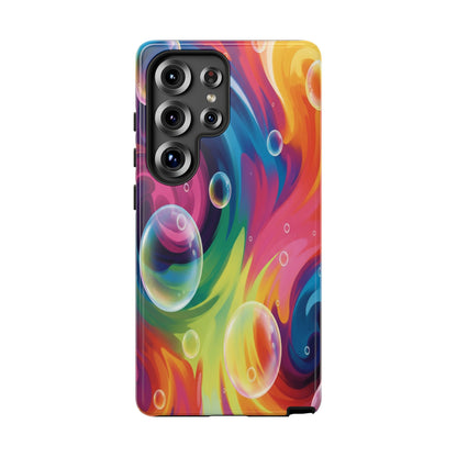 Vibrant Abstract Swirl Phone Case - Colorful Bubble Art Tough Cover for iPhone 17, Samsung Galaxy & Google Pixel