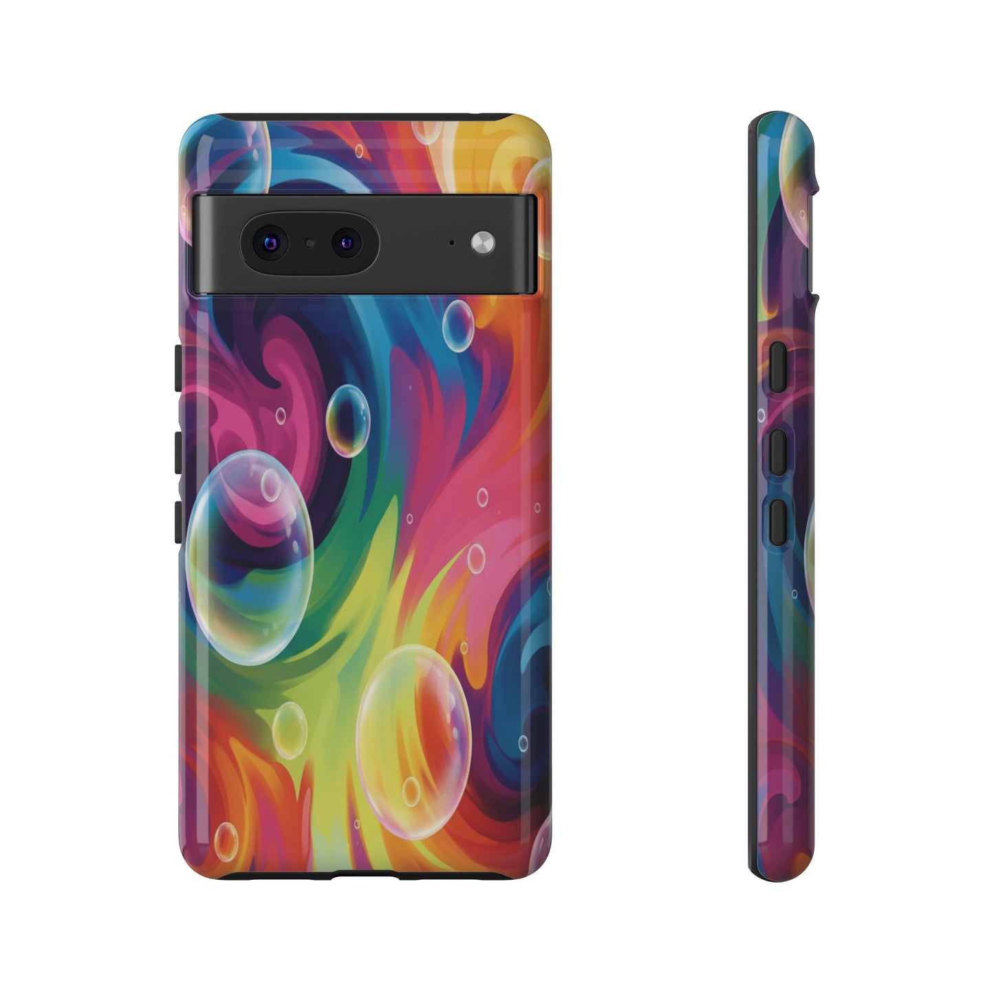 Vibrant Abstract Swirl Phone Case - Colorful Bubble Art Tough Cover for iPhone 17, Samsung Galaxy & Google Pixel