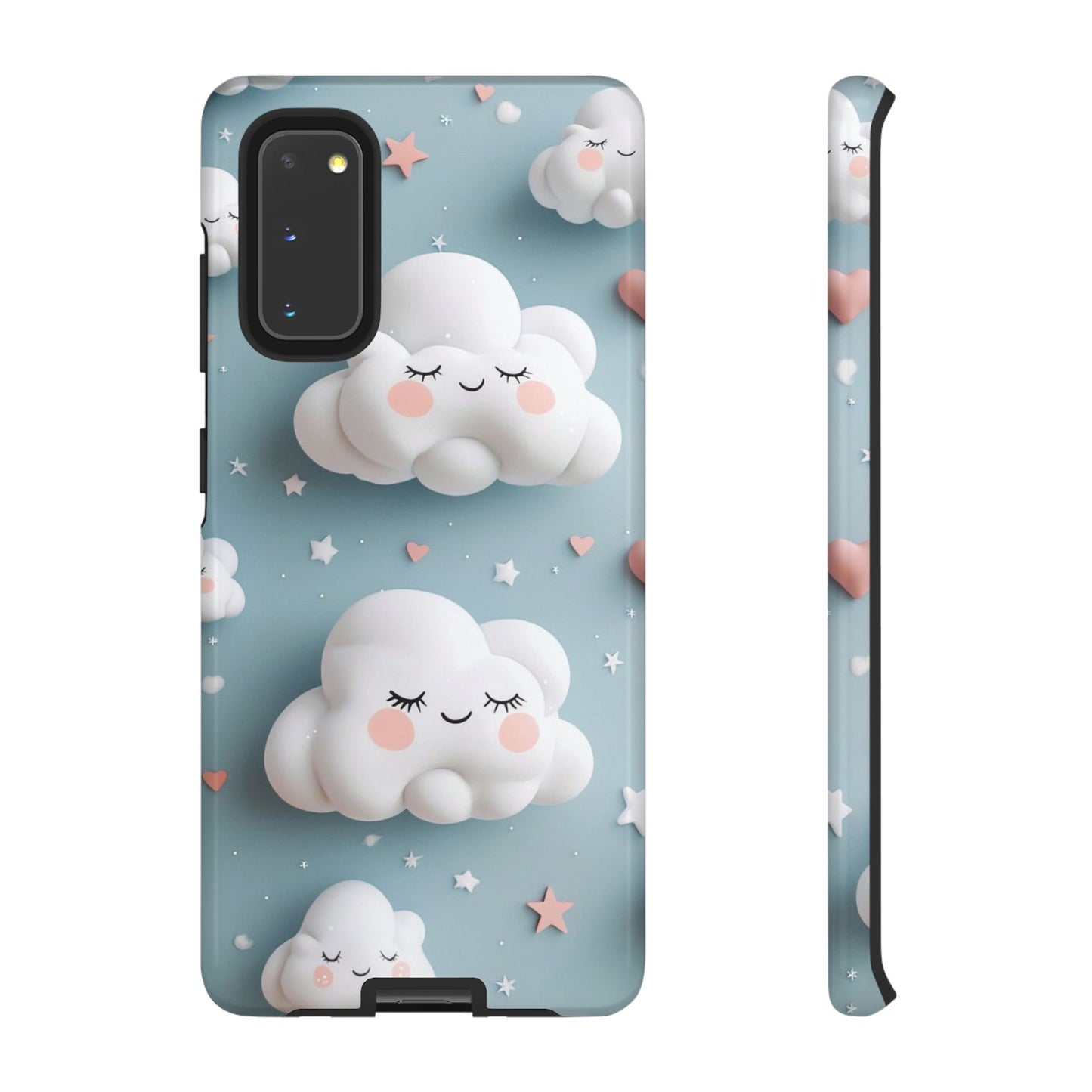 Cute Kawaii Sleeping Cloud Phone Case - Tough Dual-Layer Cover for iPhone 17, Samsung Galaxy & Google Pixel