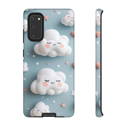 Cute Kawaii Sleeping Cloud Phone Case - Tough Dual-Layer Cover for iPhone 17, Samsung Galaxy & Google Pixel