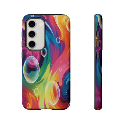 Vibrant Abstract Swirl Phone Case - Colorful Bubble Art Tough Cover for iPhone 17, Samsung Galaxy & Google Pixel