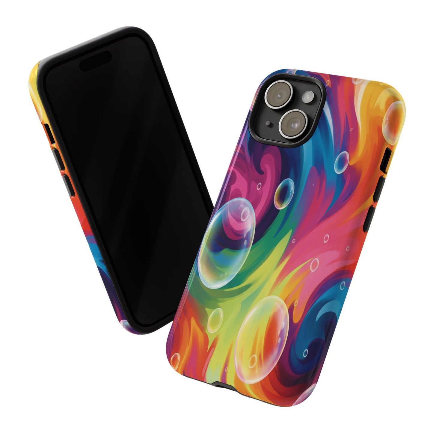 Vibrant Abstract Swirl Phone Case - Colorful Bubble Art Tough Cover for iPhone 17, Samsung Galaxy & Google Pixel