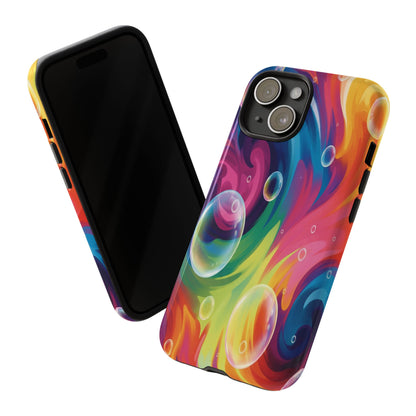 Vibrant Abstract Swirl Phone Case - Colorful Bubble Art Tough Cover for iPhone 17, Samsung Galaxy & Google Pixel