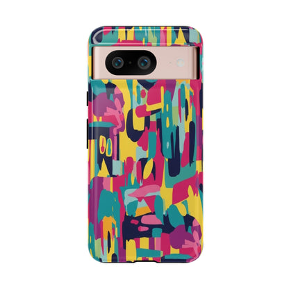 Copy of Modern Geometric Line Art Phone Case - Abstract Purple & White Tough Cover for iPhone 17, Samsung Galaxy & Google Pixel