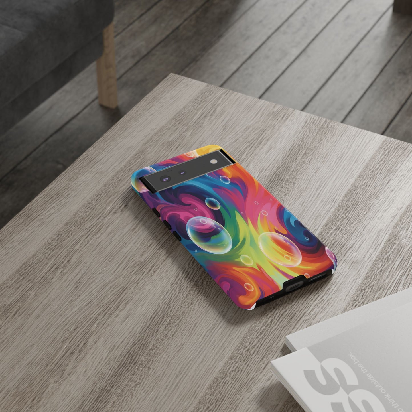 Vibrant Abstract Swirl Phone Case - Colorful Bubble Art Tough Cover for iPhone 17, Samsung Galaxy & Google Pixel
