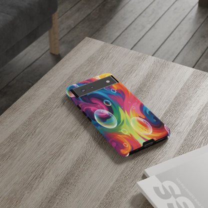 Vibrant Abstract Swirl Phone Case - Colorful Bubble Art Tough Cover for iPhone 17, Samsung Galaxy & Google Pixel