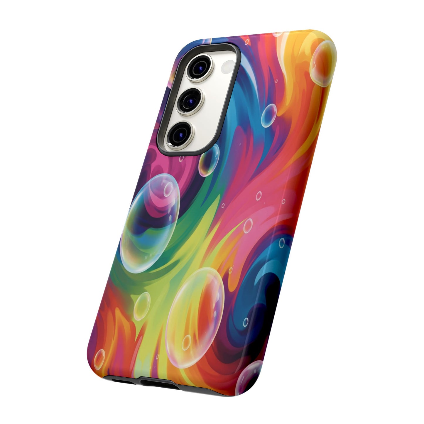 Vibrant Abstract Swirl Phone Case - Colorful Bubble Art Tough Cover for iPhone 17, Samsung Galaxy & Google Pixel