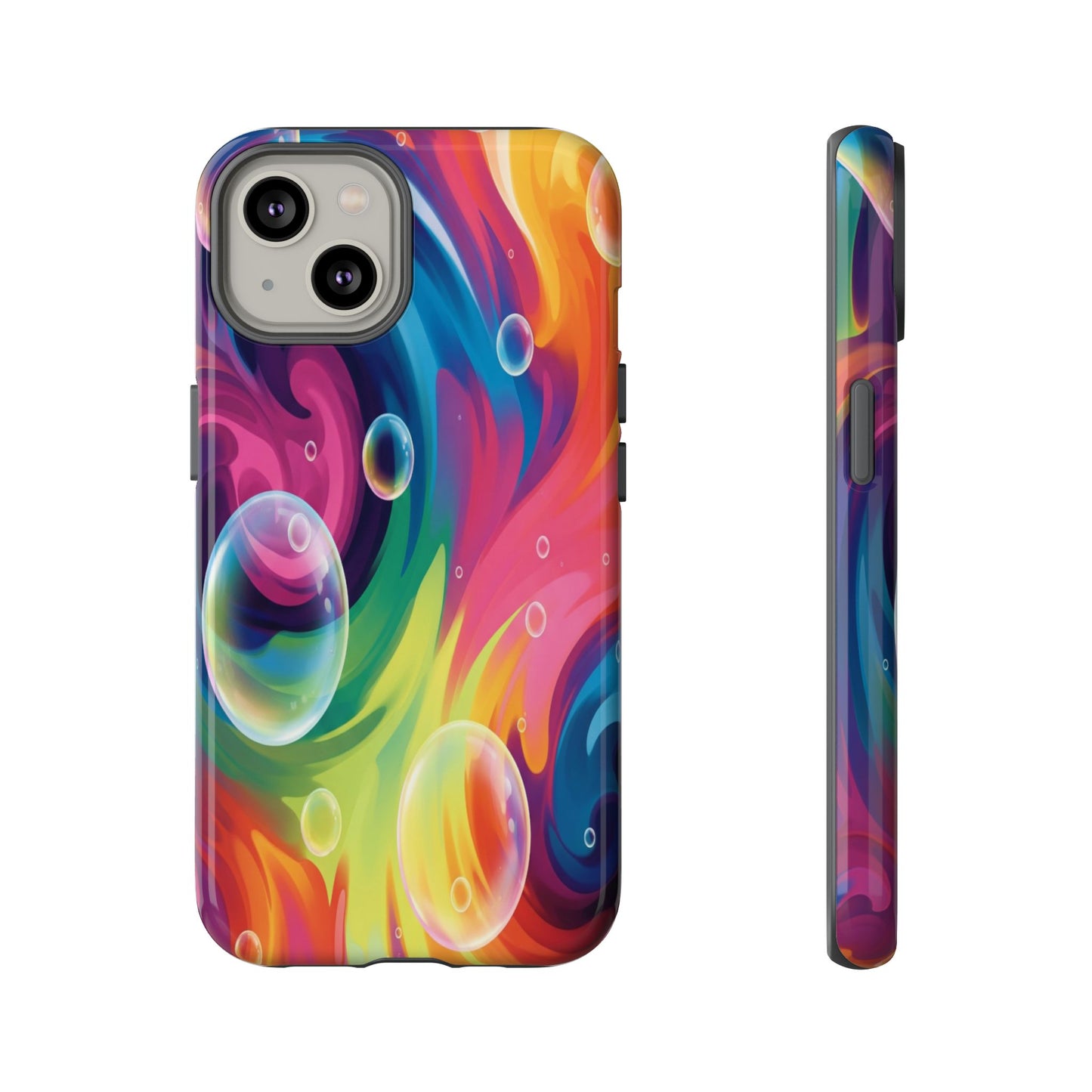 Vibrant Abstract Swirl Phone Case - Colorful Bubble Art Tough Cover for iPhone 17, Samsung Galaxy & Google Pixel