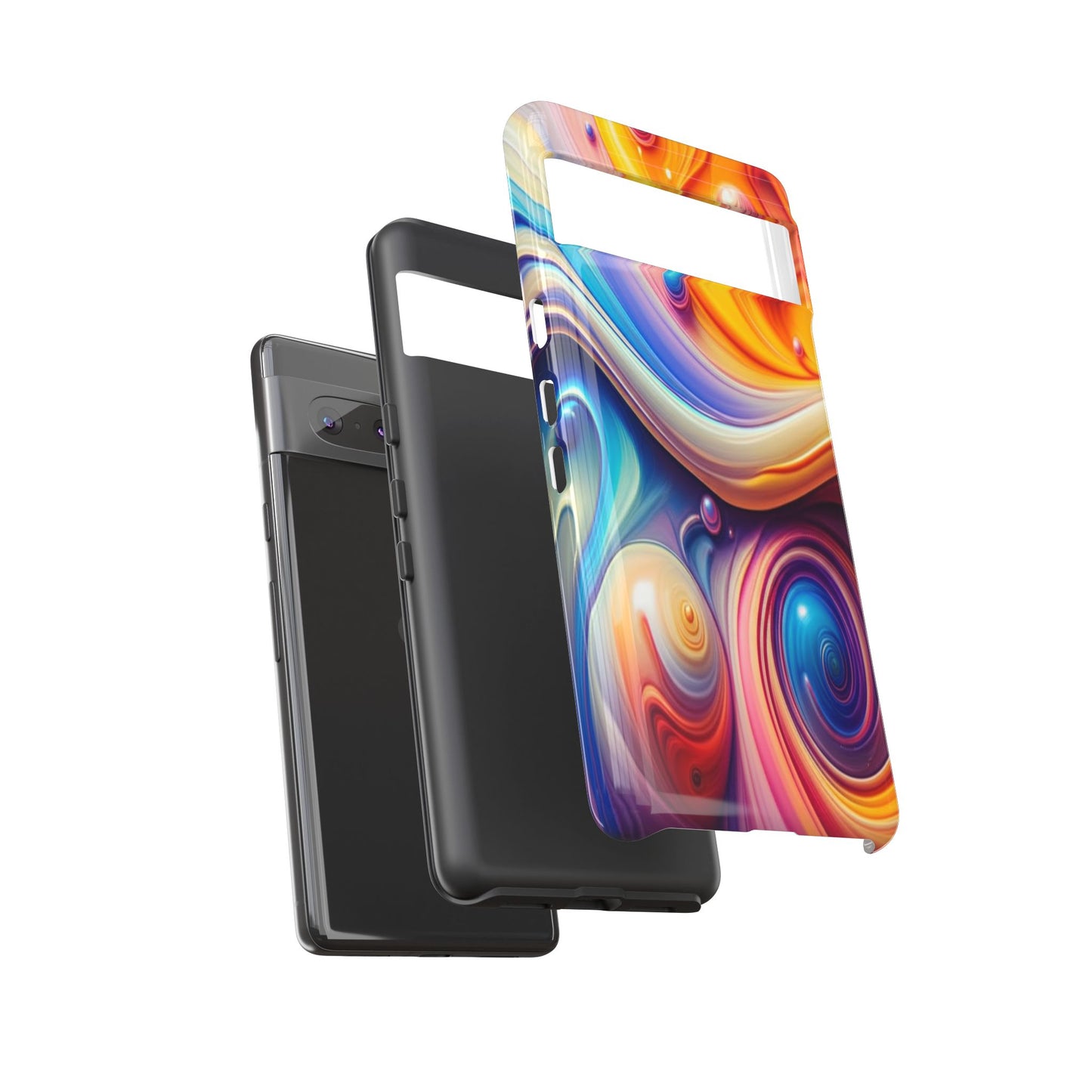 Copy of Modern Geometric Line Art Phone Case - Abstract Purple & White Tough Cover for iPhone 17, Samsung Galaxy & Google Pixel