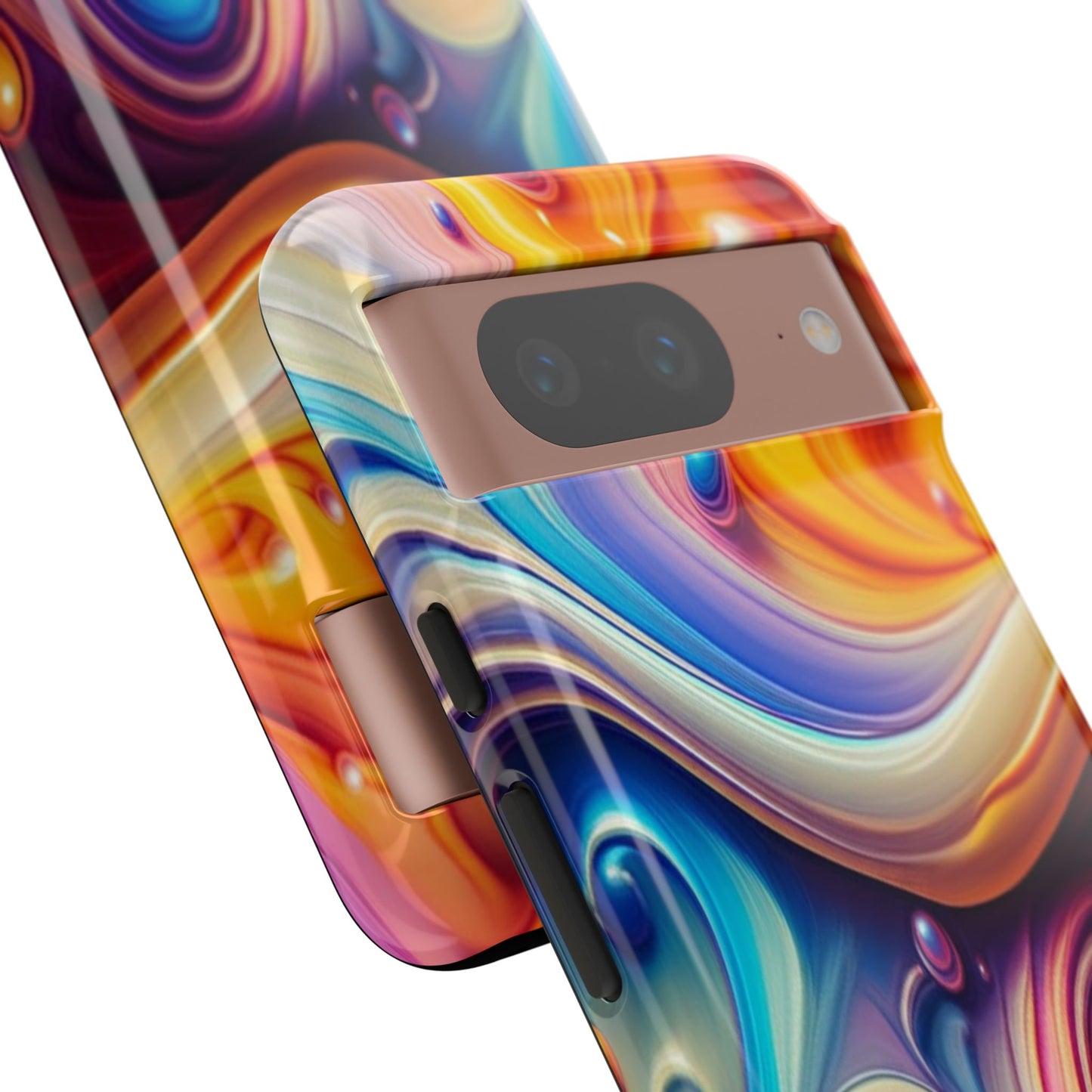 Copy of Modern Geometric Line Art Phone Case - Abstract Purple & White Tough Cover for iPhone 17, Samsung Galaxy & Google Pixel