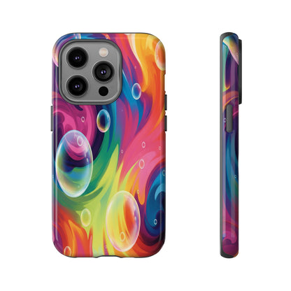 Vibrant Abstract Swirl Phone Case - Colorful Bubble Art Tough Cover for iPhone 17, Samsung Galaxy & Google Pixel
