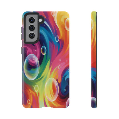 Vibrant Abstract Swirl Phone Case - Colorful Bubble Art Tough Cover for iPhone 17, Samsung Galaxy & Google Pixel