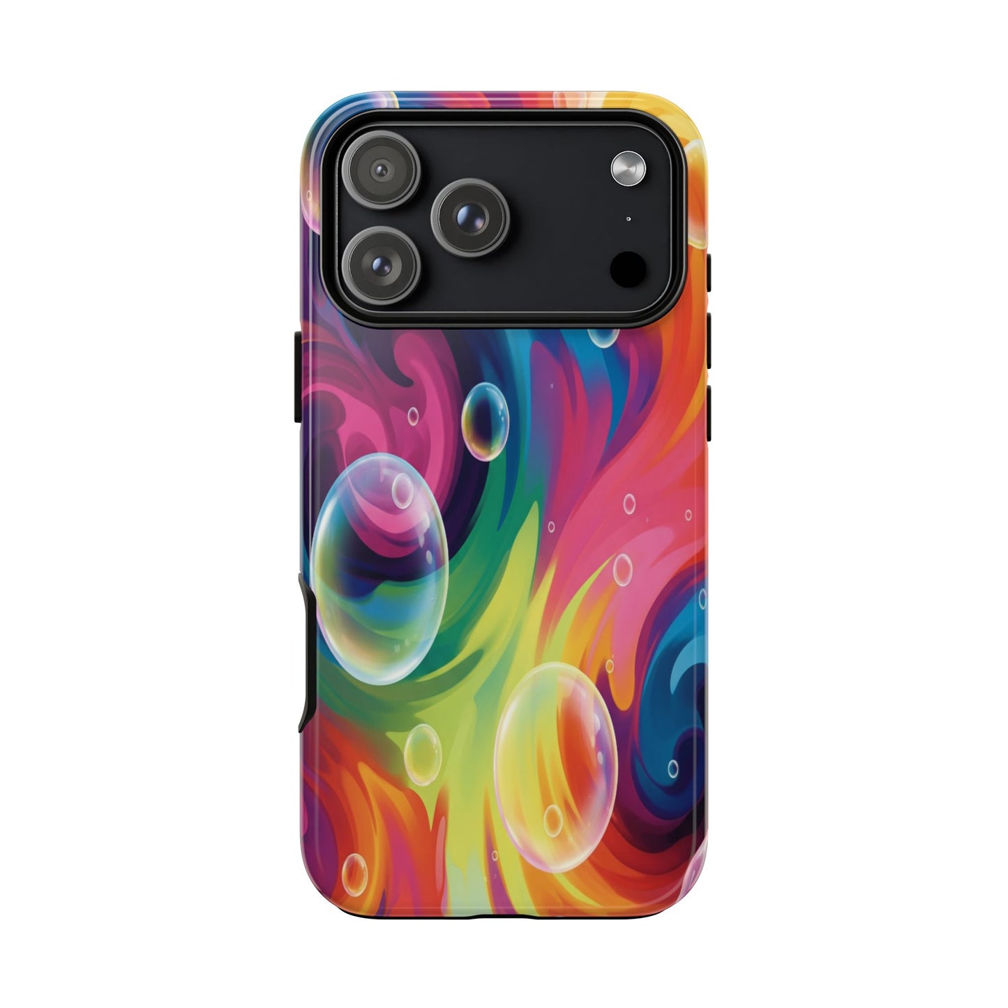 Vibrant Abstract Swirl Phone Case - Colorful Bubble Art Tough Cover for iPhone 17, Samsung Galaxy & Google Pixel