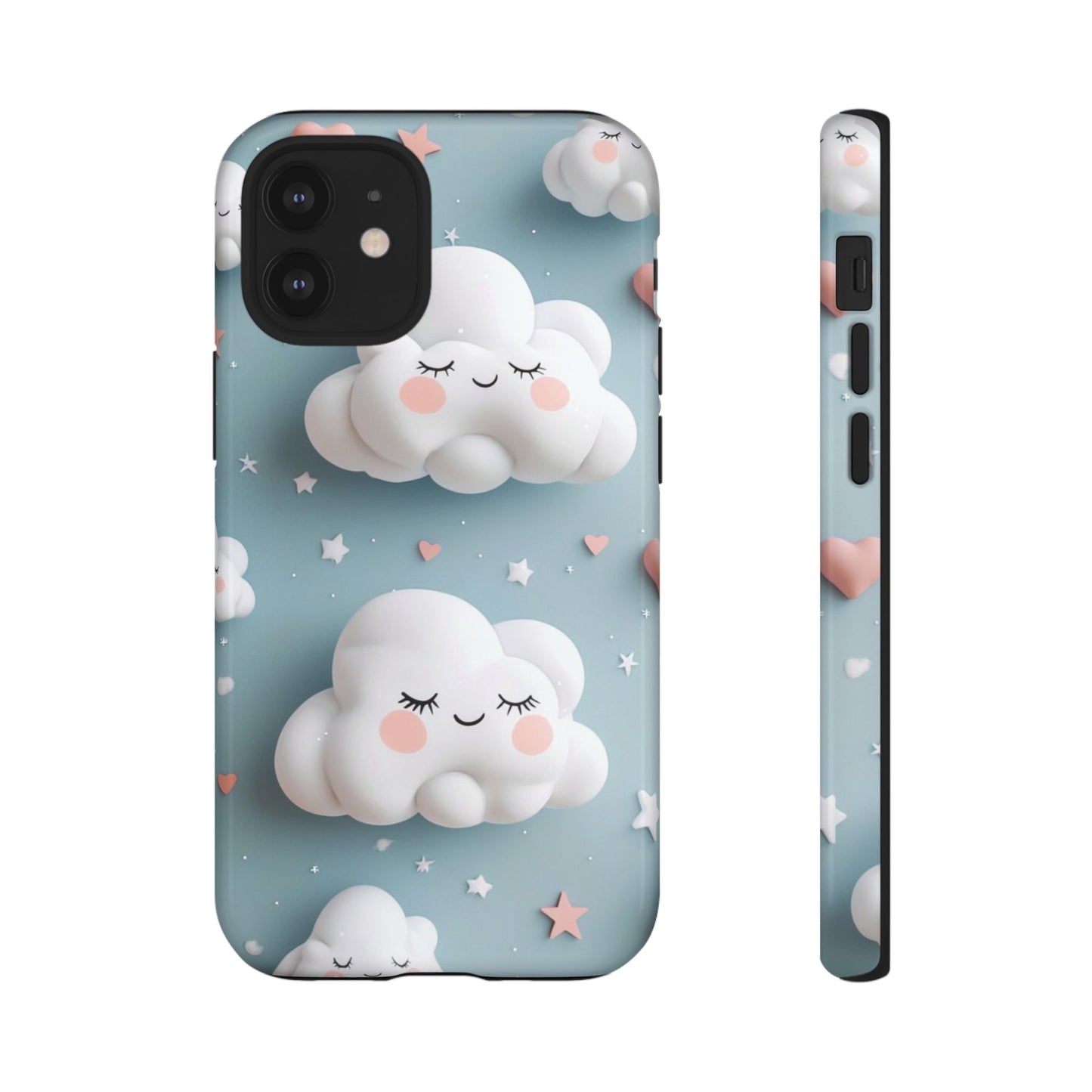 Cute Kawaii Sleeping Cloud Phone Case - Tough Dual-Layer Cover for iPhone 17, Samsung Galaxy & Google Pixel