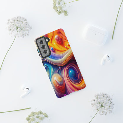 Copy of Modern Geometric Line Art Phone Case - Abstract Purple & White Tough Cover for iPhone 17, Samsung Galaxy & Google Pixel