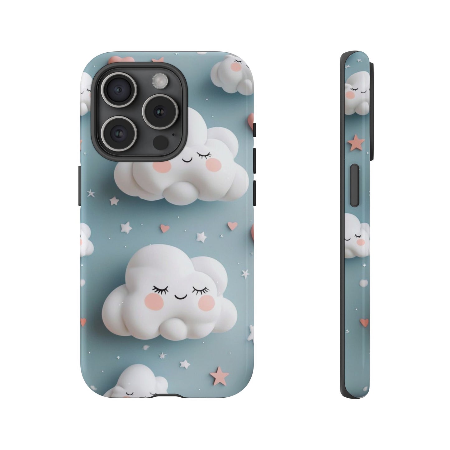 Cute Kawaii Sleeping Cloud Phone Case - Tough Dual-Layer Cover for iPhone 17, Samsung Galaxy & Google Pixel