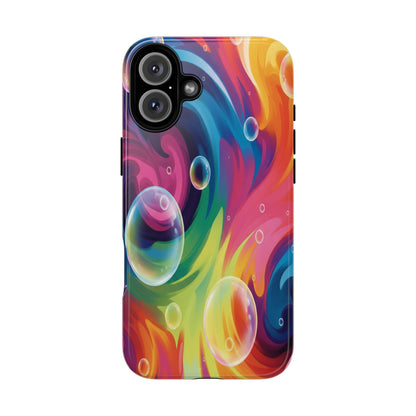 Vibrant Abstract Swirl Phone Case - Colorful Bubble Art Tough Cover for iPhone 17, Samsung Galaxy & Google Pixel