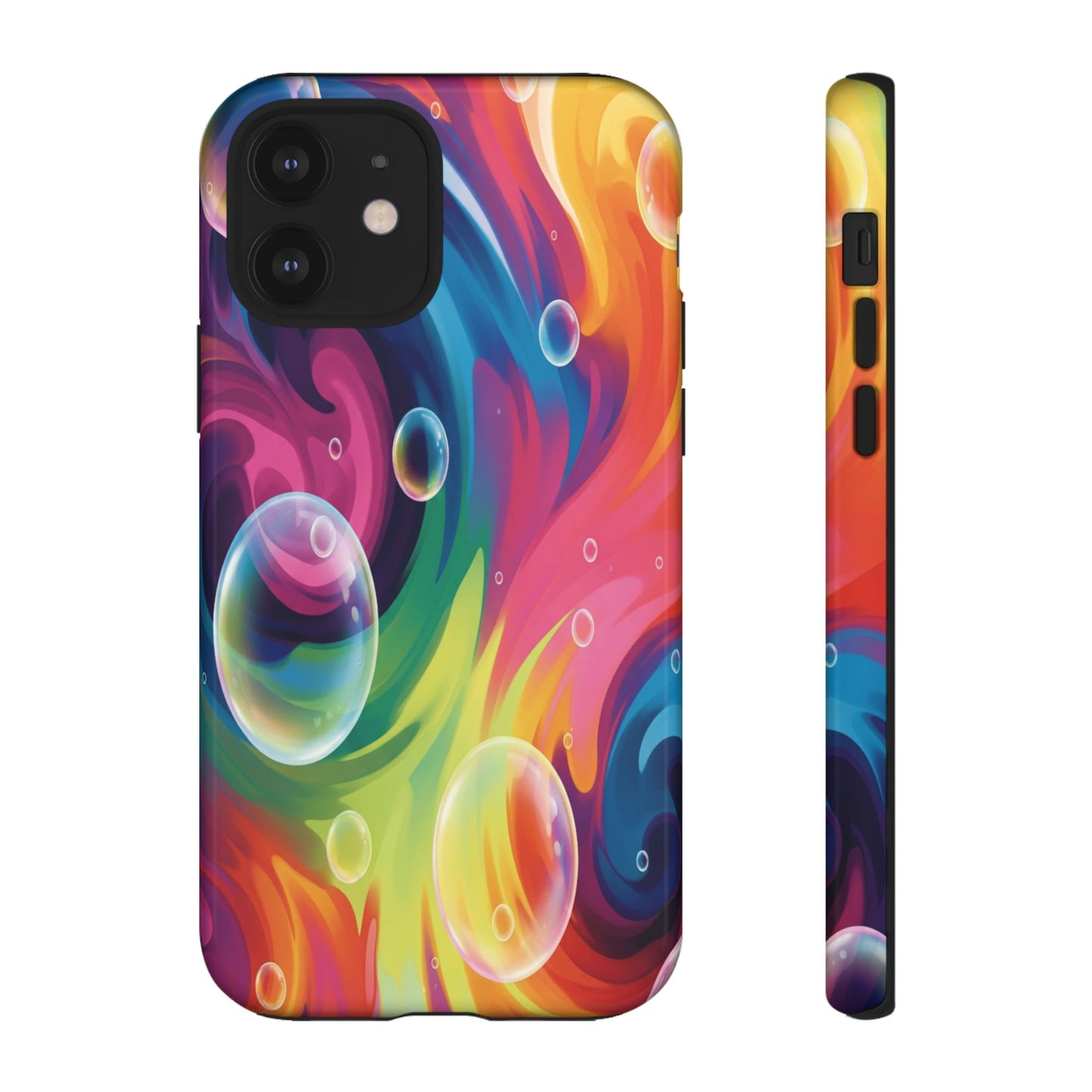 Vibrant Abstract Swirl Phone Case - Colorful Bubble Art Tough Cover for iPhone 17, Samsung Galaxy & Google Pixel