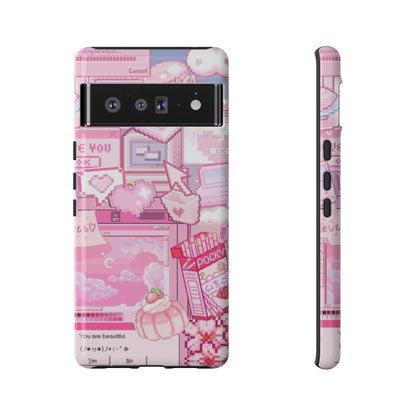 Pink Pixel Art Y2K aesthetic Tough Case Google Pixel 6 Pro