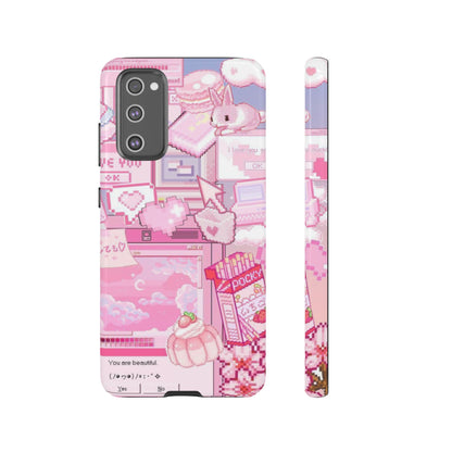 Pink Pixel Art Y2K aesthetic Tough Case Samsung Galaxy S20 FE