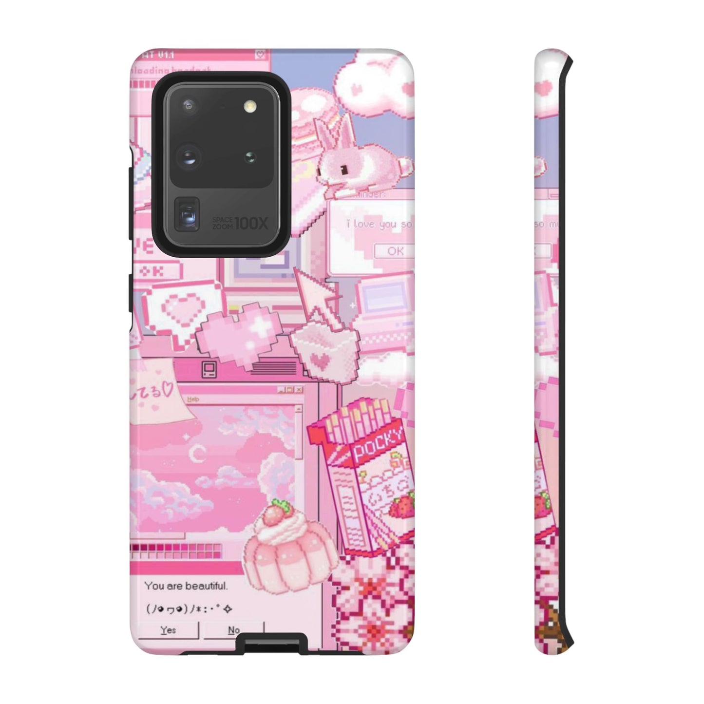 Pink Pixel Art Y2K aesthetic Tough Case Samsung Galaxy S20 Ultra