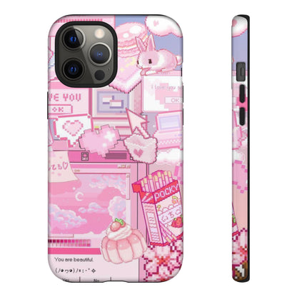 Pink Pixel Art Y2K aesthetic Tough Case iPhone 12 Pro Max