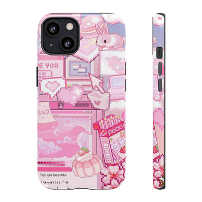 Pink Pixel Art Y2K aesthetic Tough Case iPhone 13