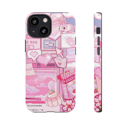 Pink Pixel Art Y2K aesthetic Tough Case iPhone 13 Mini