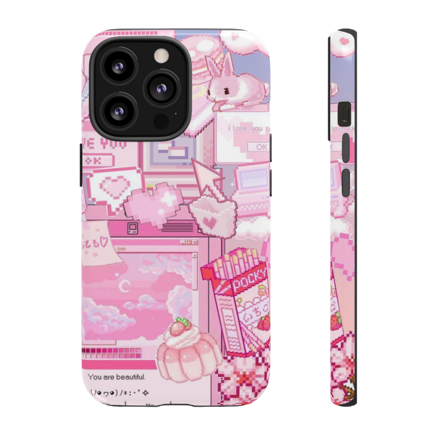 Pink Pixel Art Y2K aesthetic Tough Case iPhone 13 Pro