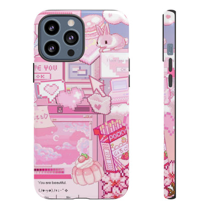 Pink Pixel Art Y2K aesthetic Tough Case iPhone 13 Pro Max