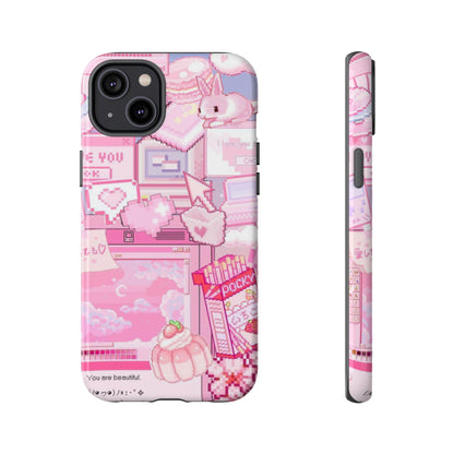 Pink Pixel Art Y2K aesthetic Tough Case iPhone 14 Plus