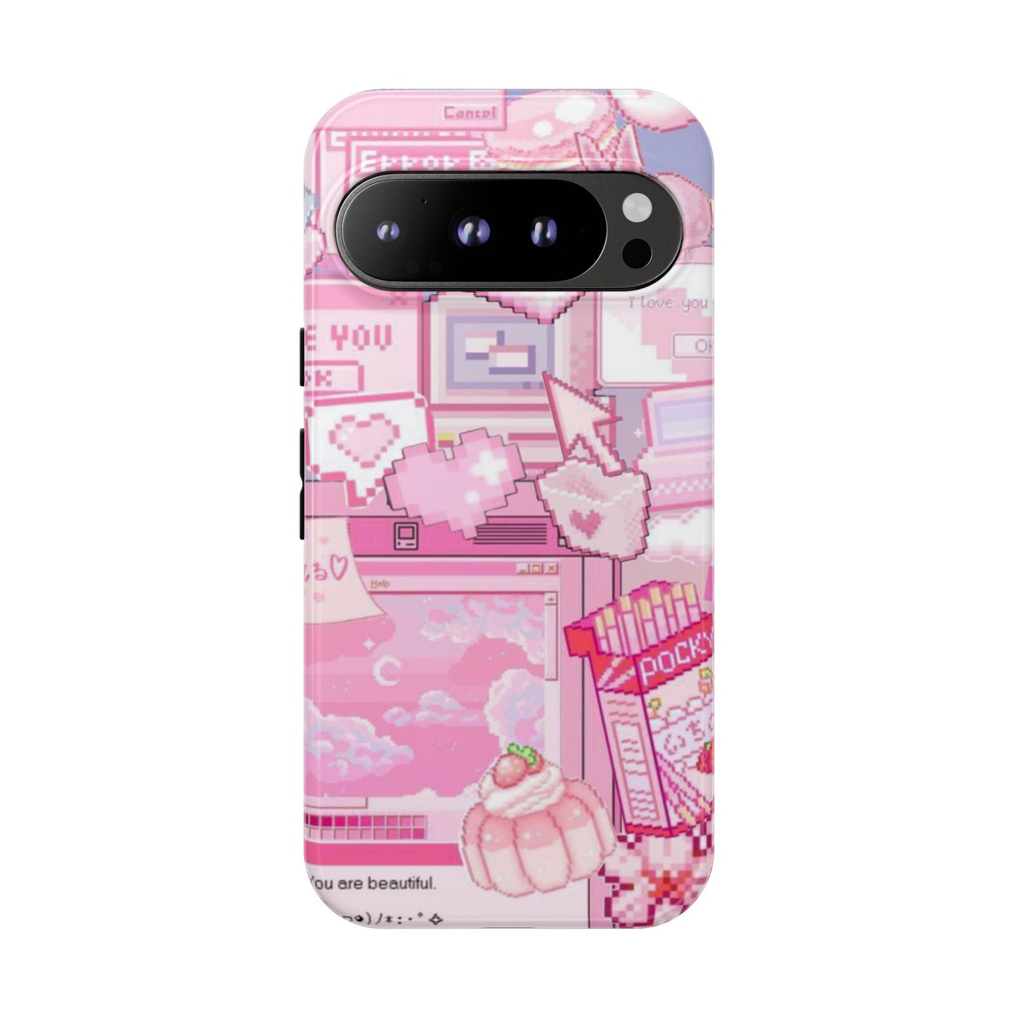 Pink Pixel Art Y2K aesthetic Tough Case Google Pixel 9 Pro
