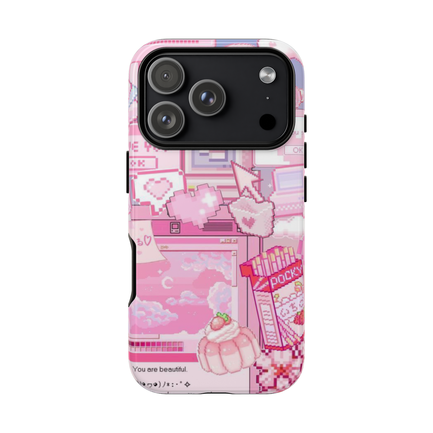 Pink Pixel Art Y2K aesthetic Tough Case iPhone 17 Pro