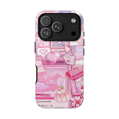 Pink Pixel Art Y2K aesthetic Tough Case iPhone 17 Pro