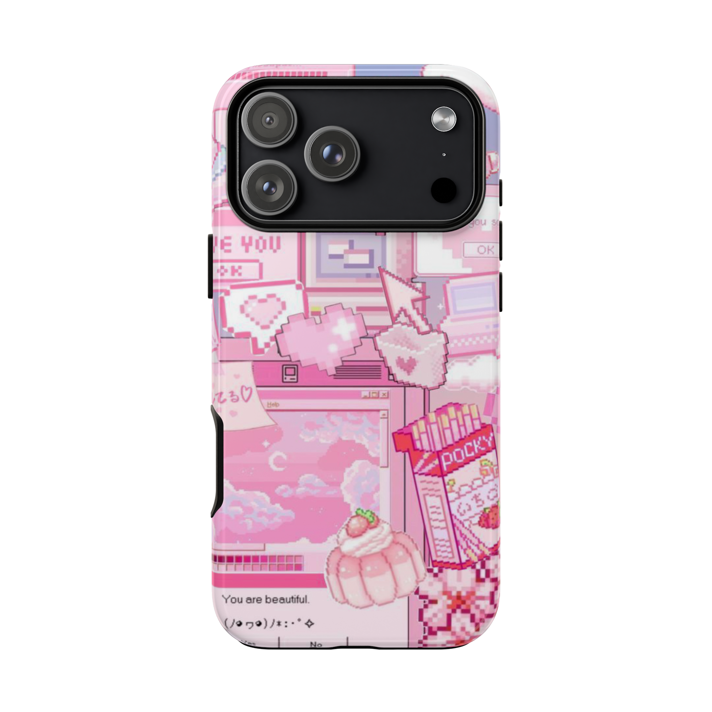 Pink Pixel Art Y2K aesthetic Tough Case iPhone 17 Pro Max