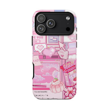 Pink Pixel Art Y2K aesthetic Tough Case iPhone 17 Pro Max